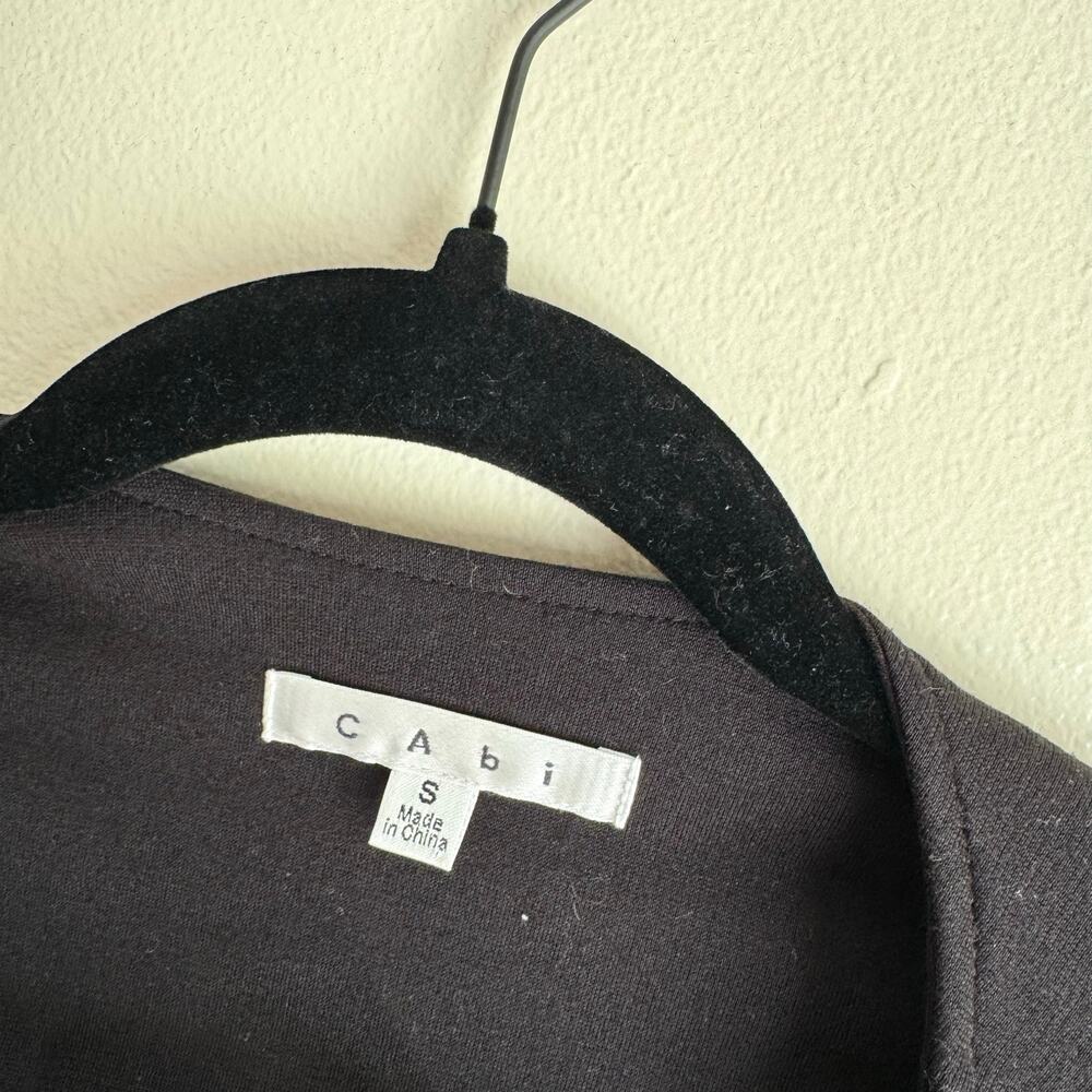 Cabi Black + Gold Grommet Ponte Knit Cropped Moto Jacket Small Edgy Punk - Picture 4 of 9